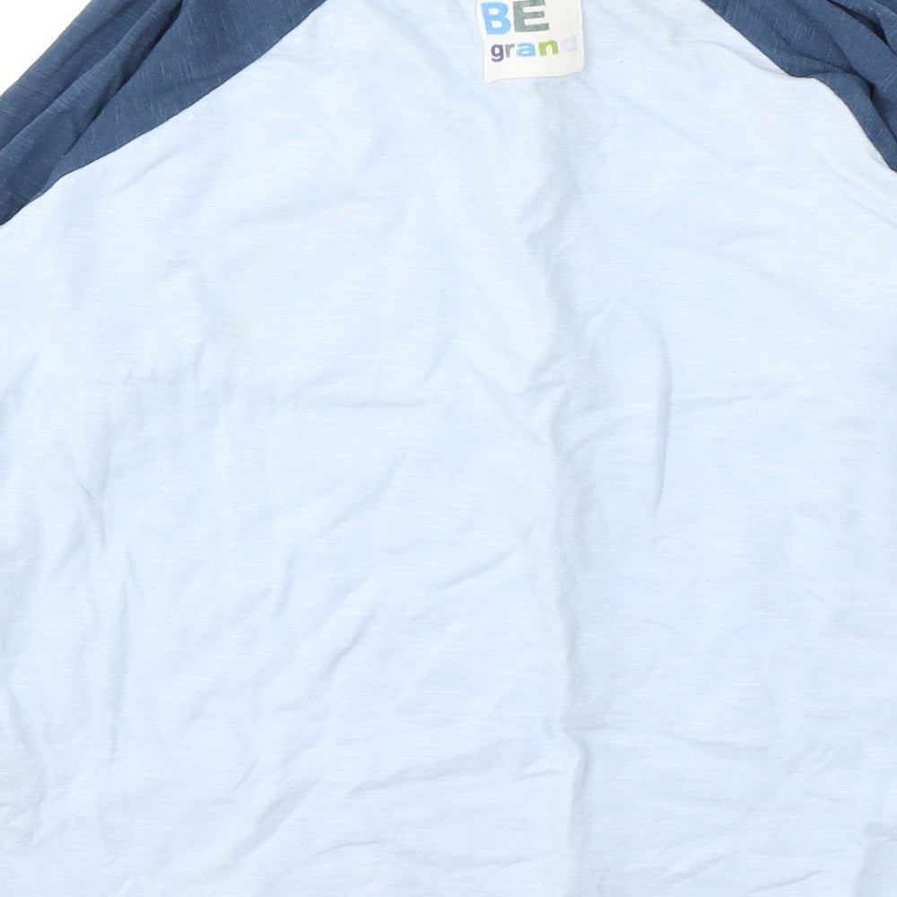 Leigh Tucker Boys Blue Cotton Basic T-Shirt Size 10-11 Years Round Neck