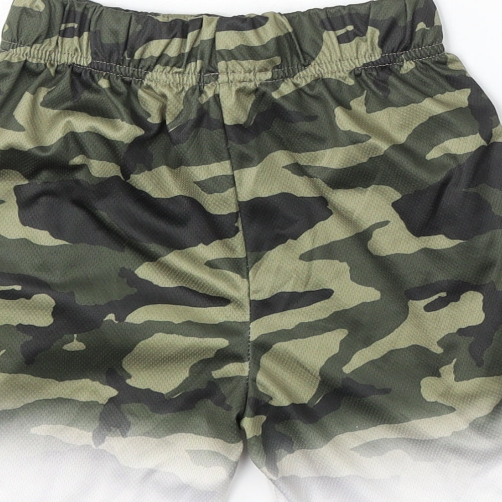 Pep&Co Boys White Camouflage Polyester Sweat Shorts Size 7-8 Years Regular Drawstring