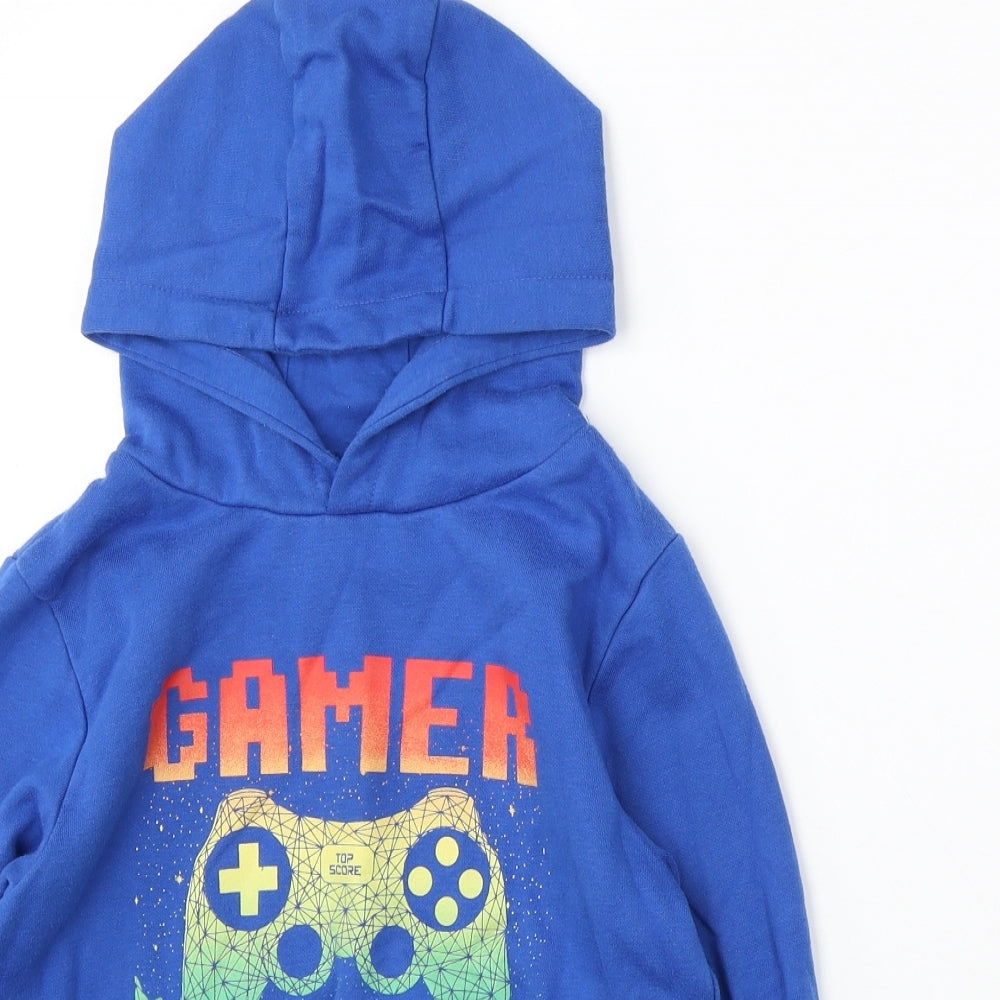 Dunnes Stores Boys Blue Cotton Pullover Hoodie Size 8-9 Years - Gaming