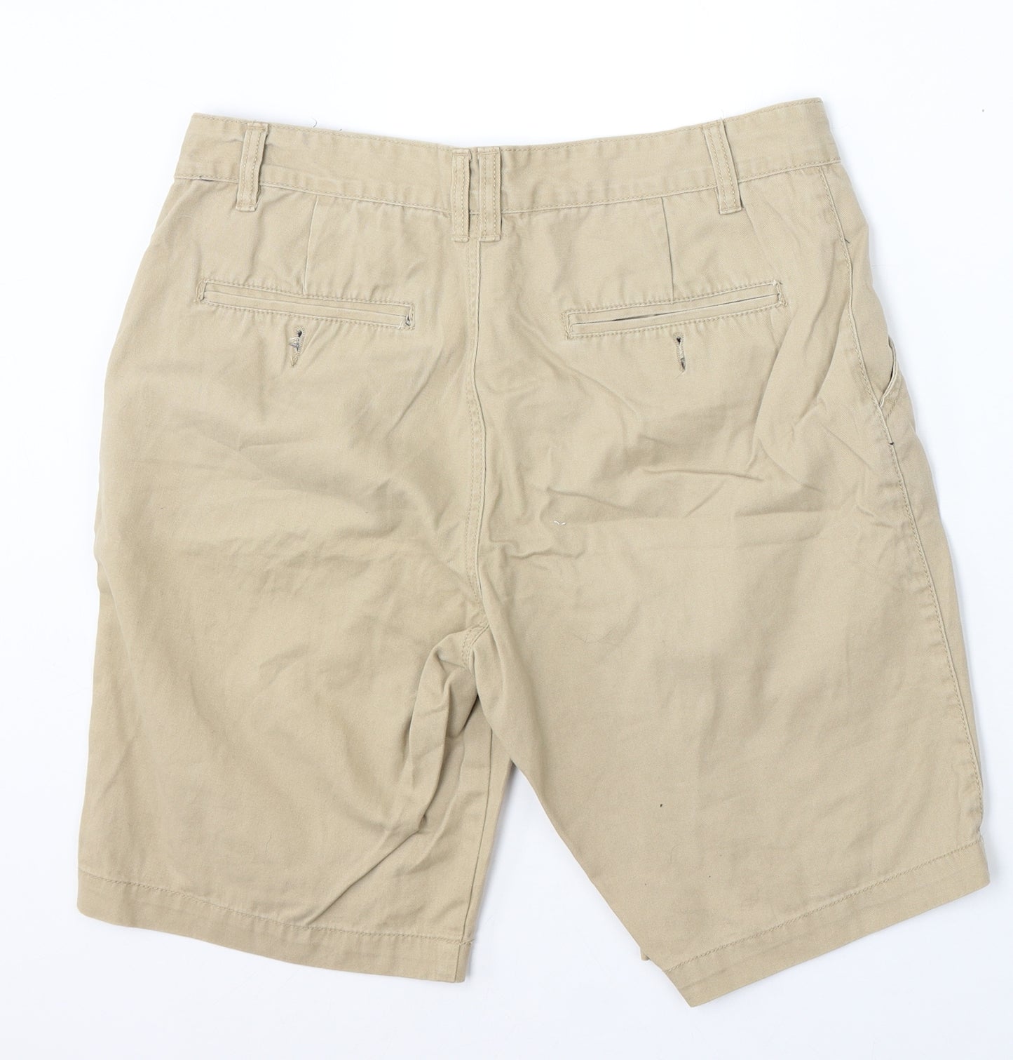 Livergy Mens Beige Cotton Bermuda Shorts Size 34 L12 in Regular Zip