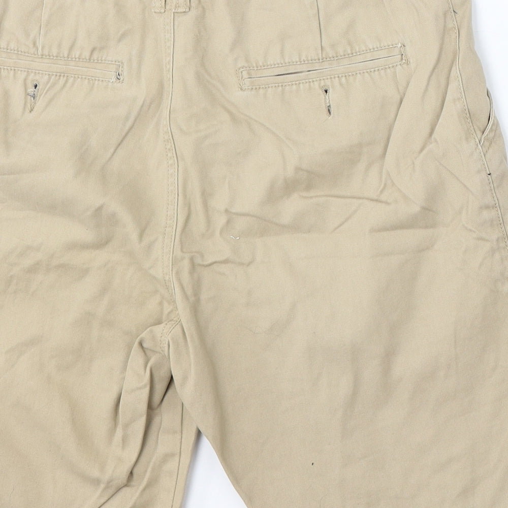 Livergy Mens Beige Cotton Bermuda Shorts Size 34 L12 in Regular Zip