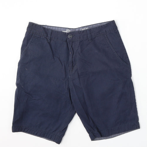 Livergy Mens Blue Cotton Bermuda Shorts Size 34 L12 in Regular Zip