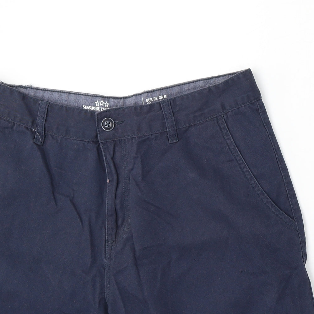 Livergy Mens Blue Cotton Bermuda Shorts Size 34 L12 in Regular Zip
