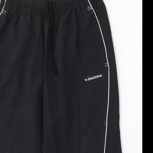 Diadora Womens Black Polyester Cropped Trousers Size 30 L20 in Regular Drawstring - 3/4 Shorts
