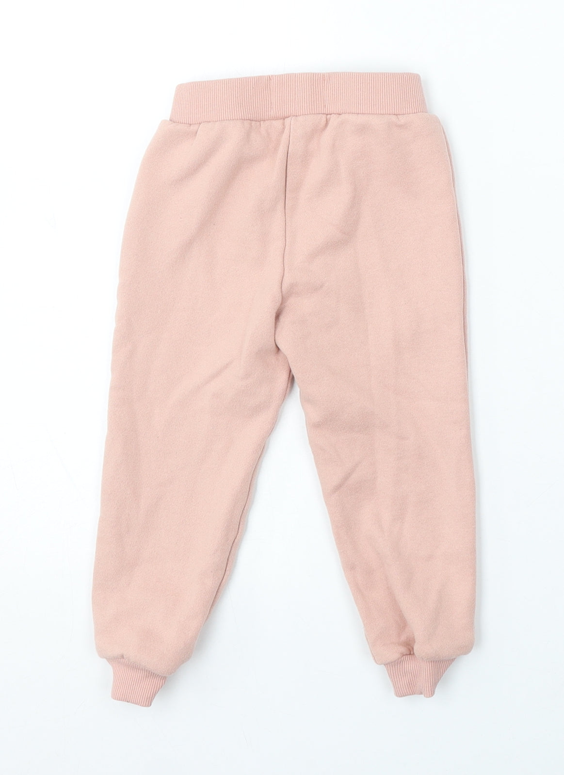 Jeff&Co Girls Pink Cotton Jogger Trousers Size 18-24 Months