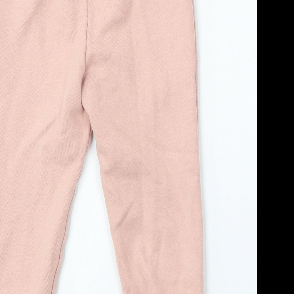Jeff&Co Girls Pink Cotton Jogger Trousers Size 18-24 Months