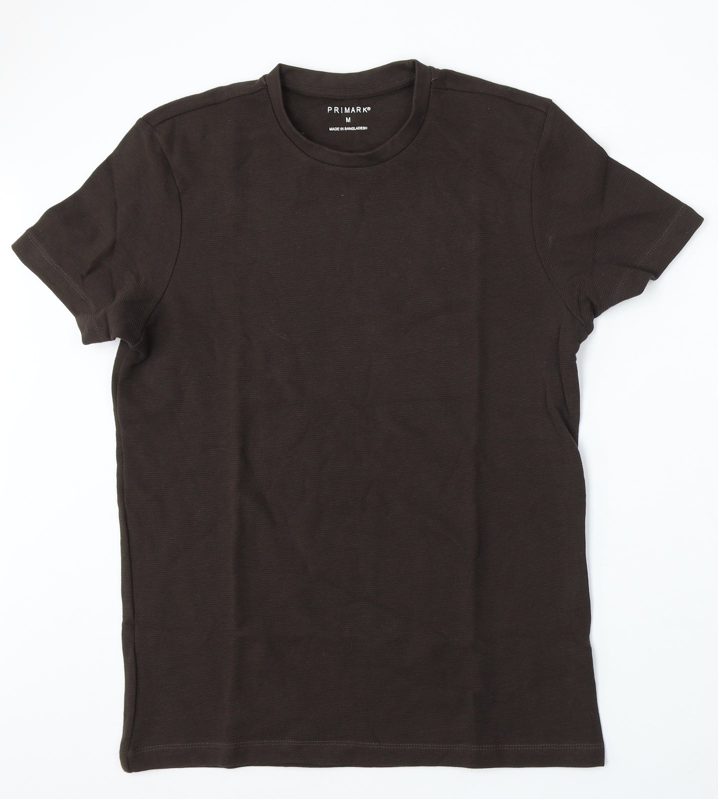 Primark Mens Brown Cotton T-Shirt Size M Round Neck