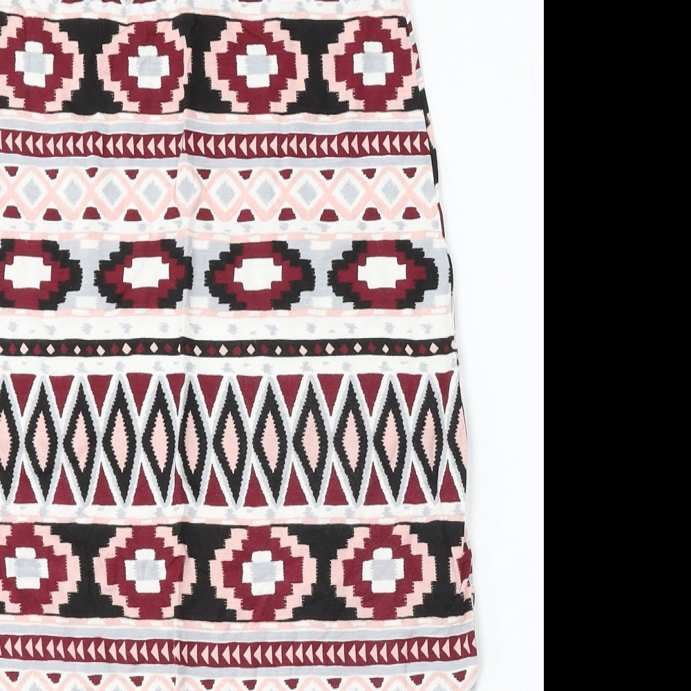 Cameo Rose Womens Multicoloured Geometric Polyester Straight & Pencil Skirt Size 28 in