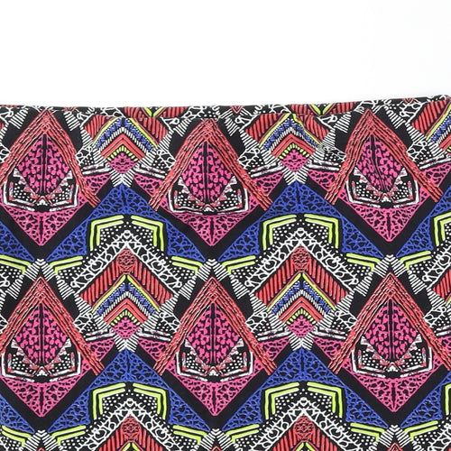 New Look Womens Multicoloured Geometric Cotton Straight & Pencil Skirt Size 14