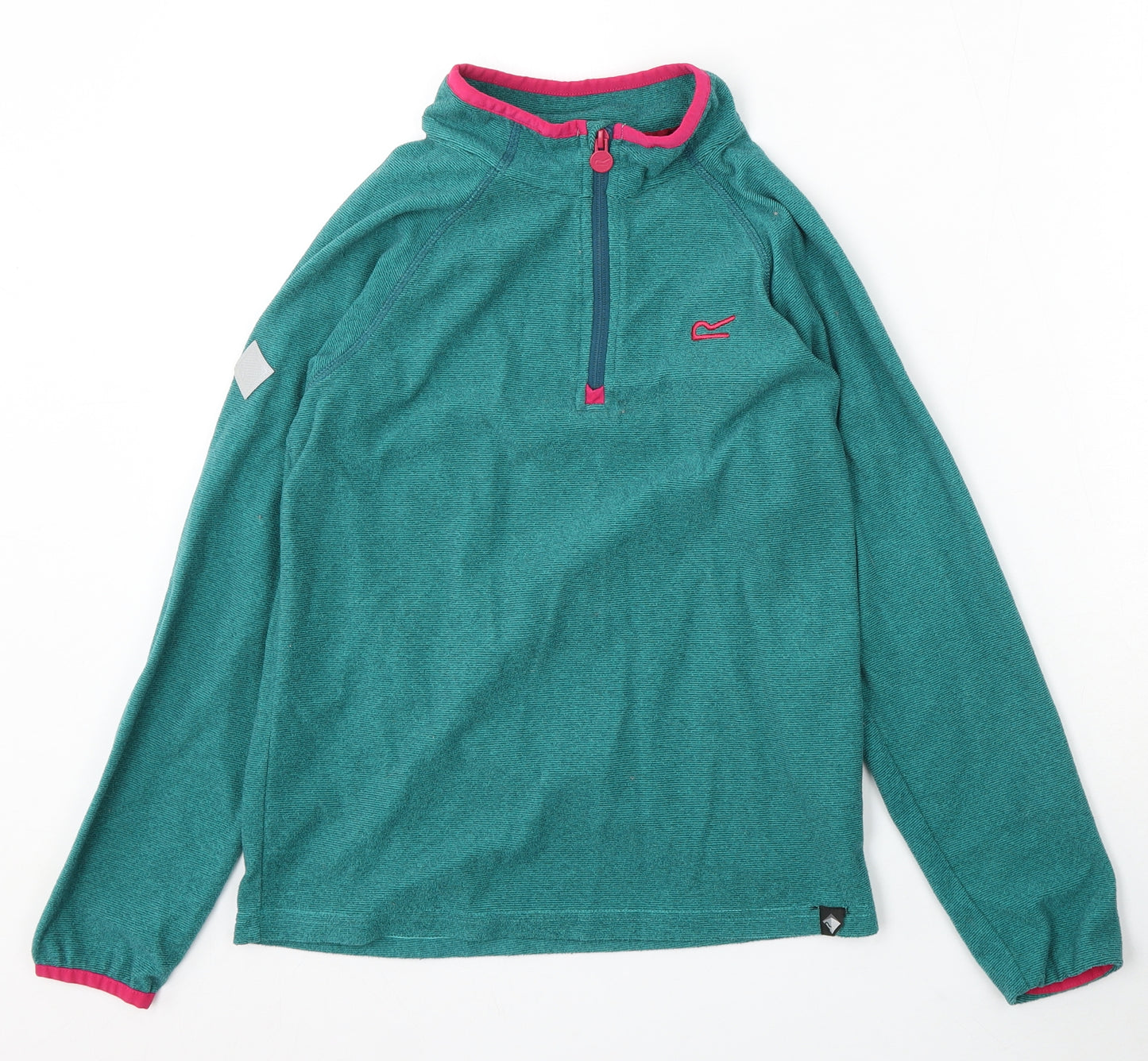 Regatta Girls Green Polyester Pullover Sweatshirt Size 13 Years Zip
