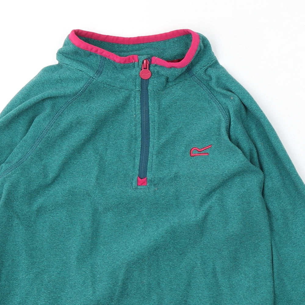 Regatta Girls Green Polyester Pullover Sweatshirt Size 13 Years Zip