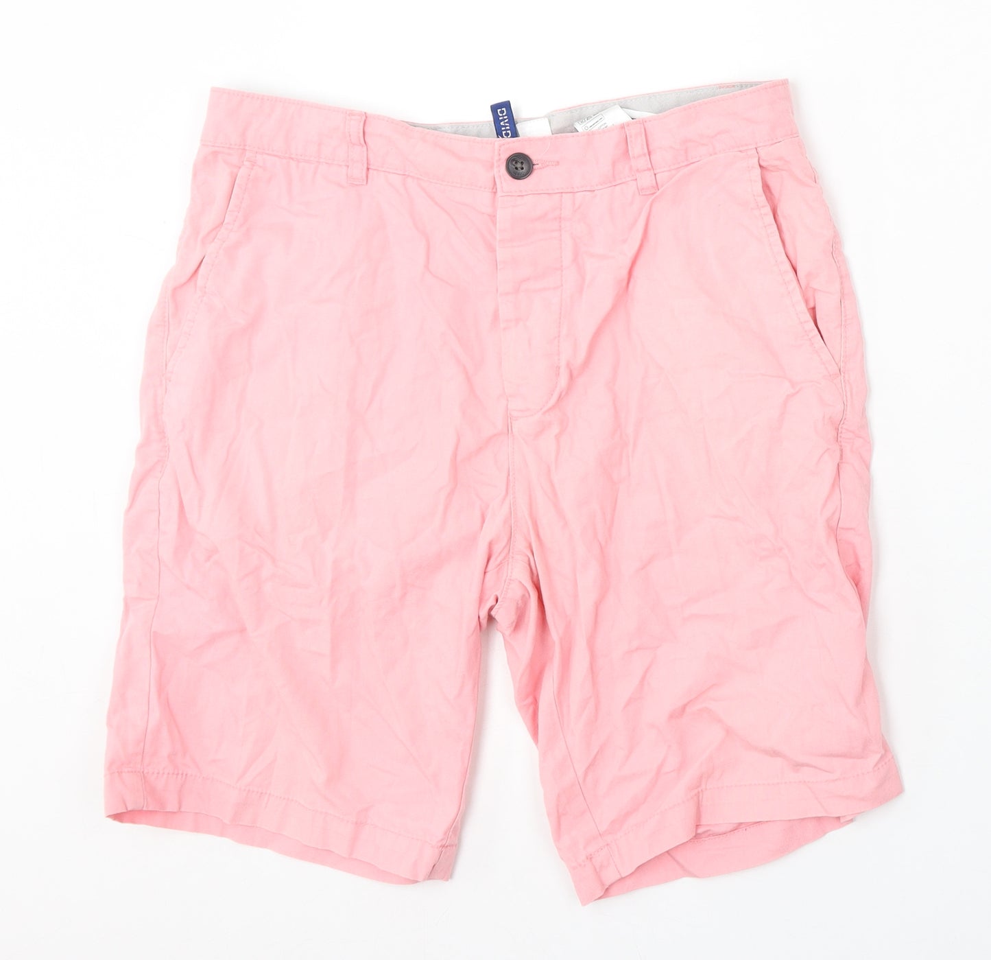 Divided by H&M Mens Pink Cotton Chino Shorts Size 30 L9 in Regular Button