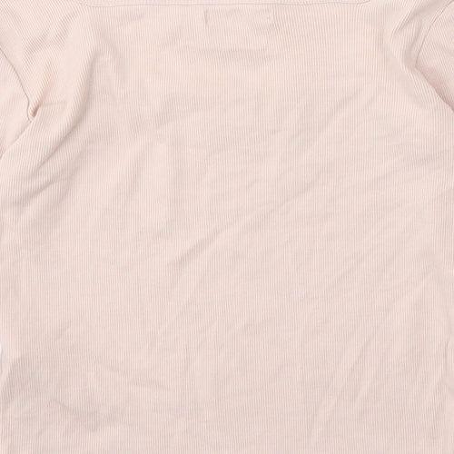 STR Womens Pink Square Neck Viscose Pullover Jumper Size L