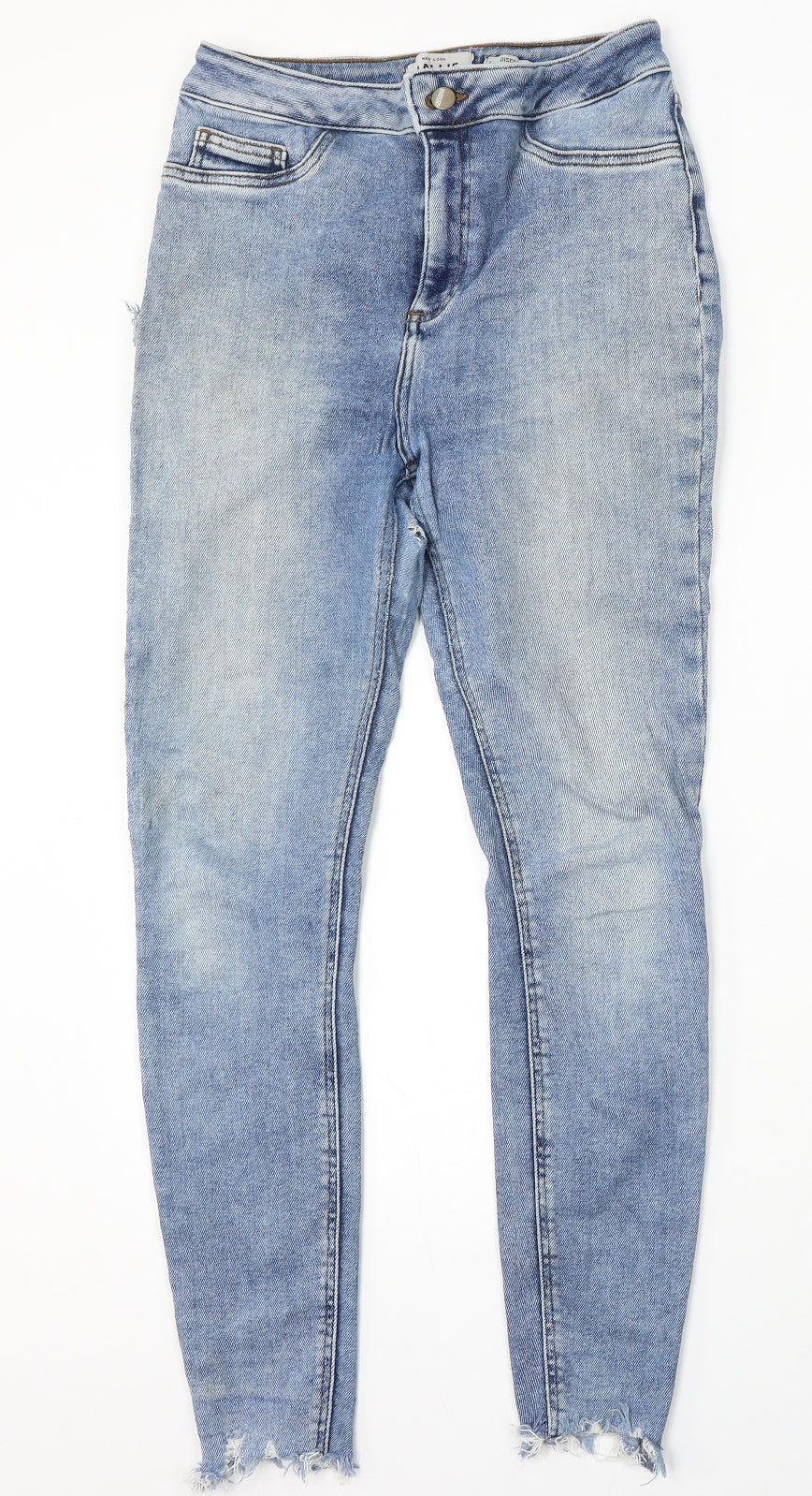 New Look Womens Blue Cotton Skinny Jeans Size 12 L32 in Regular Zip