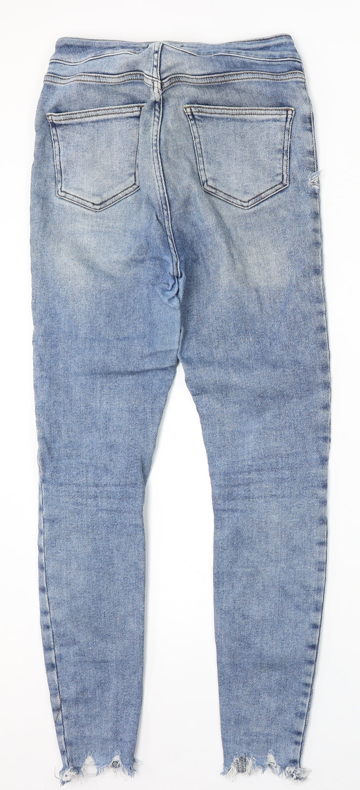 New Look Womens Blue Cotton Skinny Jeans Size 12 L32 in Regular Zip