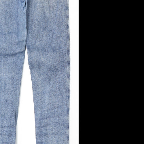 New Look Womens Blue Cotton Skinny Jeans Size 12 L32 in Regular Zip