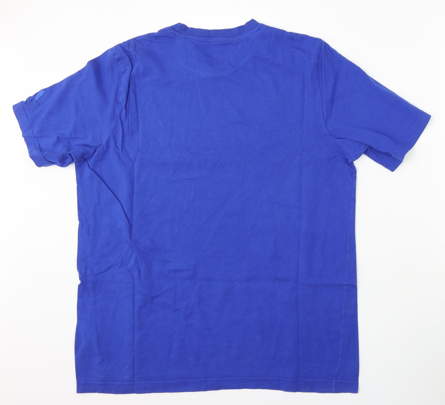 adidas Mens Blue Cotton T-Shirt Size L Round Neck