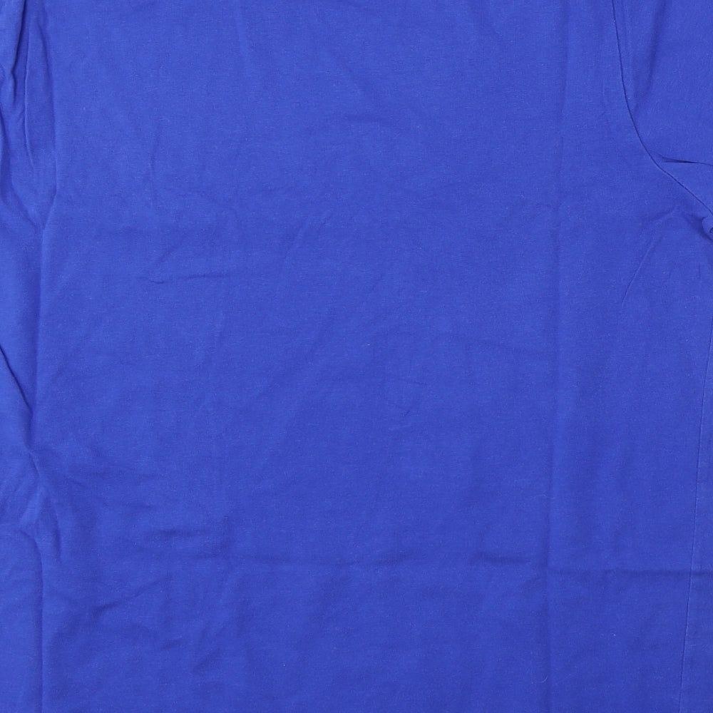 adidas Mens Blue Cotton T-Shirt Size L Round Neck
