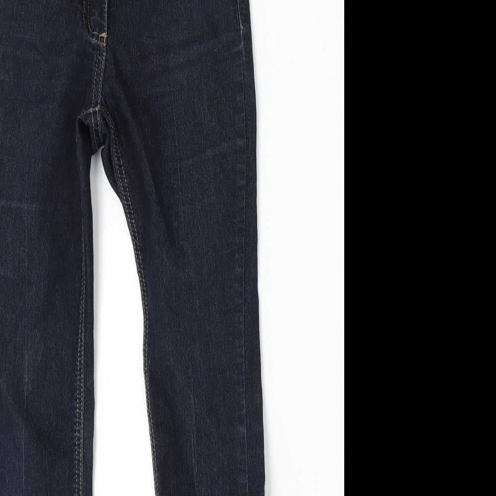 Wallis Womens Blue Cotton Bootcut Jeans Size 8 L28 in Regular Button