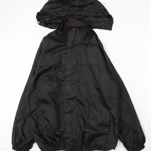Denim & Co. Womens Black Jacket Size 12 Zip