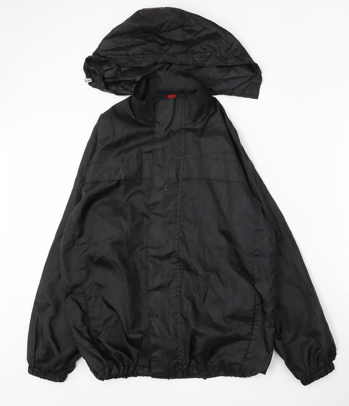 Denim & Co. Womens Black Jacket Size 12 Zip