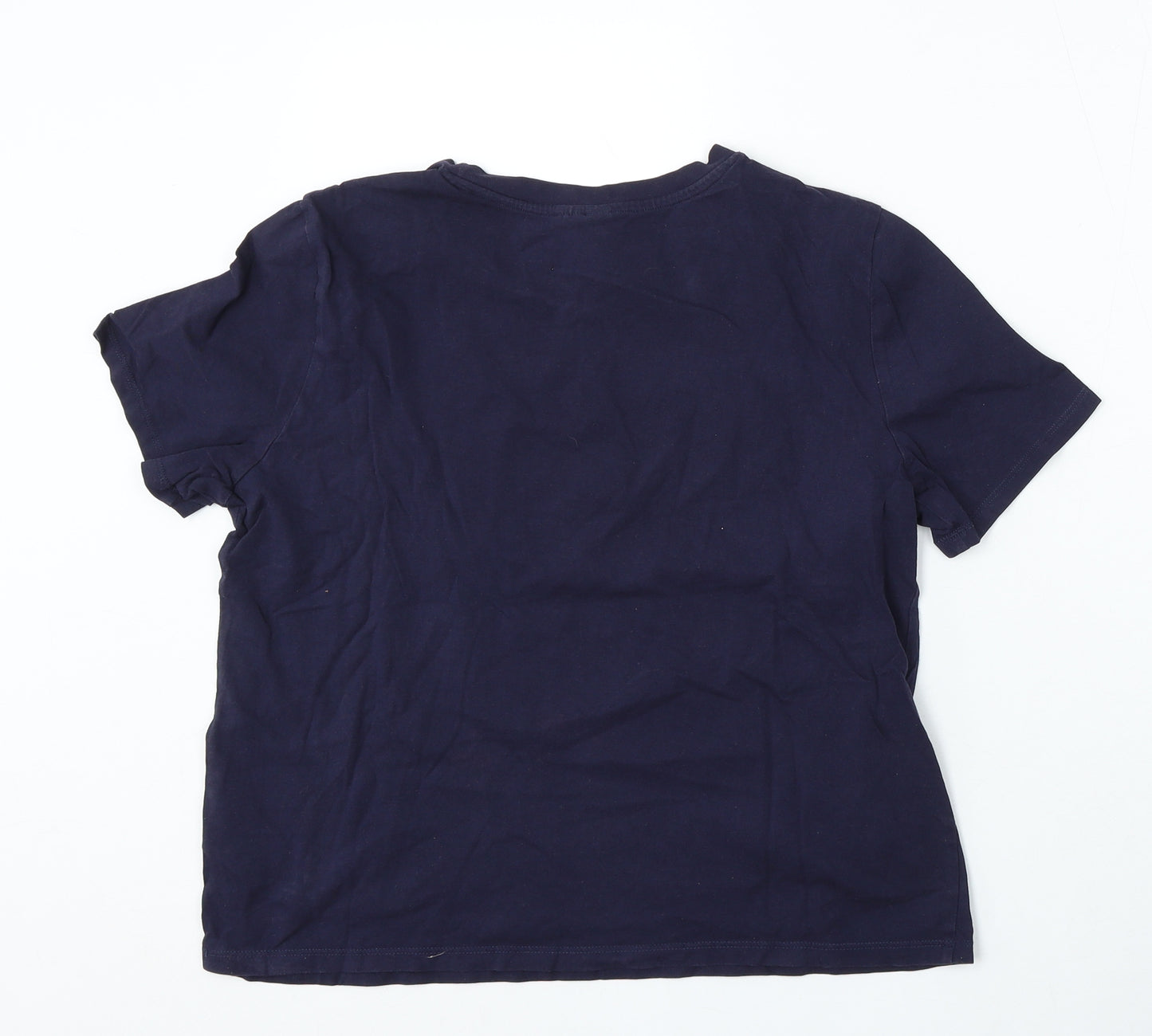 Divided by H&M Womens Blue Cotton Basic T-Shirt Size M Round Neck - Sunset Boulevard USA