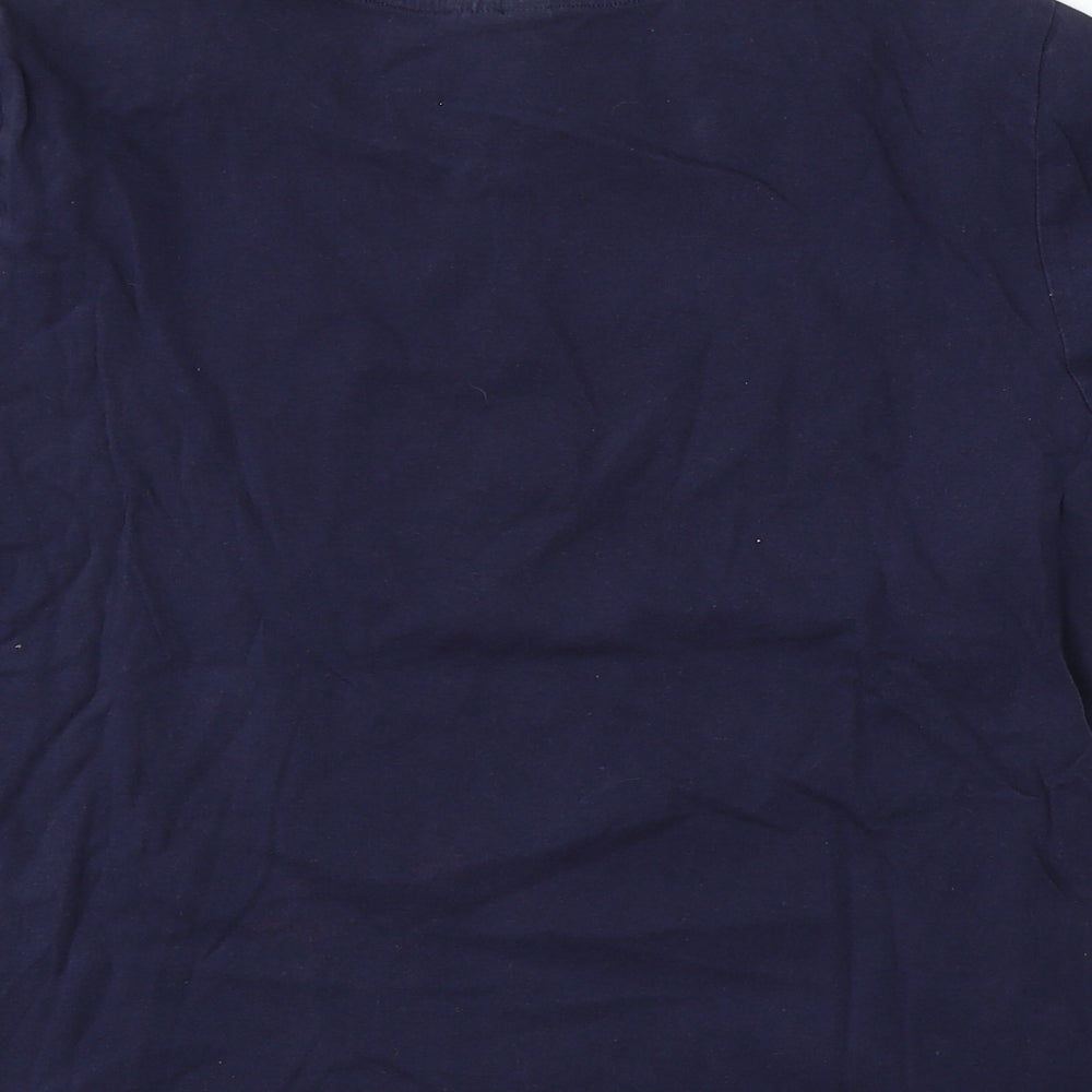 Divided by H&M Womens Blue Cotton Basic T-Shirt Size M Round Neck - Sunset Boulevard USA