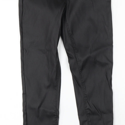 Denim & Co. Womens Black Polyurethane Skinny Jeans Size 8 L29 in Regular Button