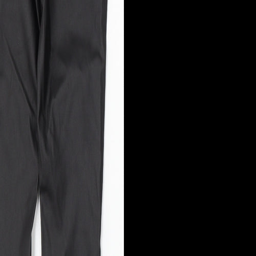 Denim & Co. Womens Black Polyurethane Skinny Jeans Size 8 L29 in Regular Button