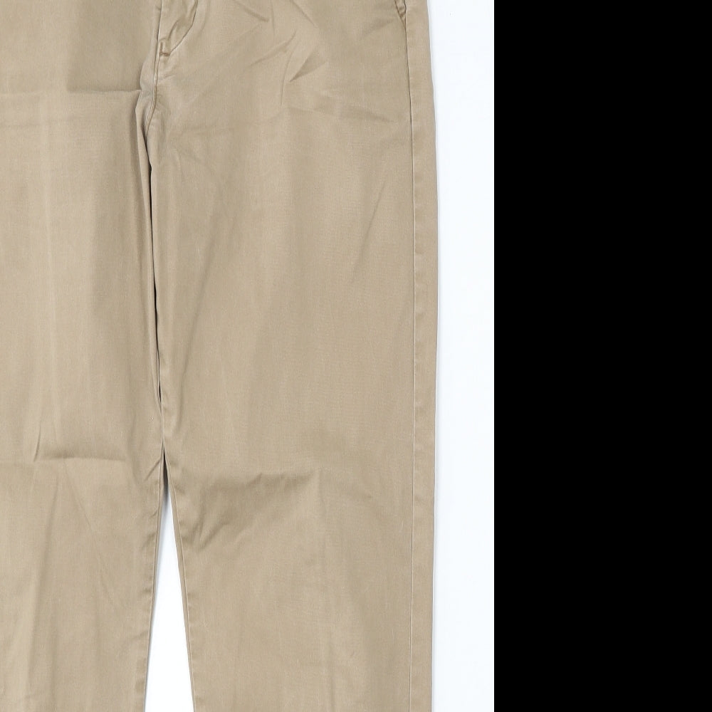 Dunnes Stores Mens Beige Cotton Straight Jeans Size 34 L30 in Regular Button