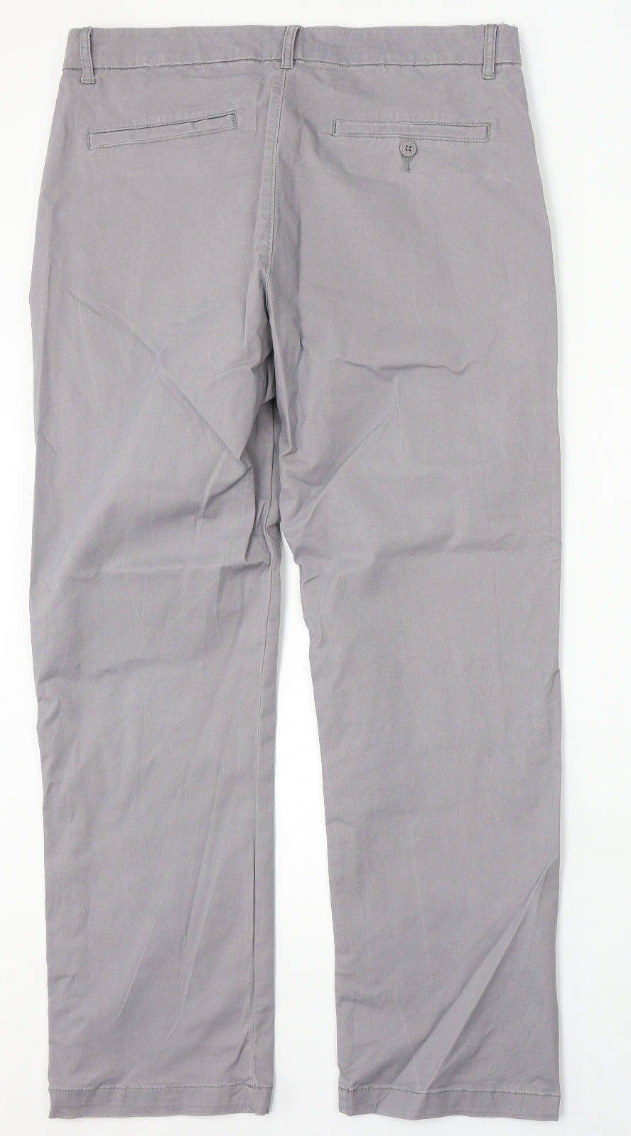 Dunnes Stores Mens Grey Cotton Straight Jeans Size 34 L30 in Regular Button