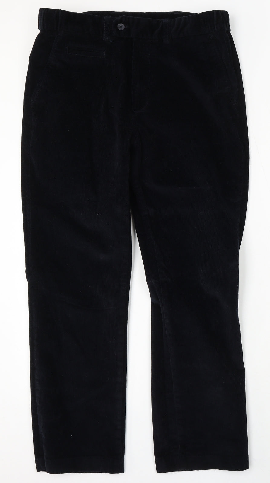 Dunnes Mens Blue Cotton Trousers Size 34 L29 in Regular Button