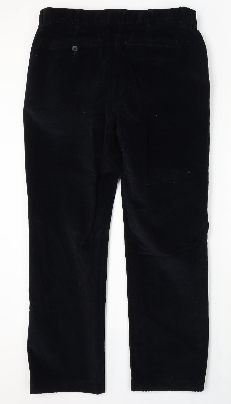 Dunnes Mens Blue Cotton Trousers Size 34 L29 in Regular Button