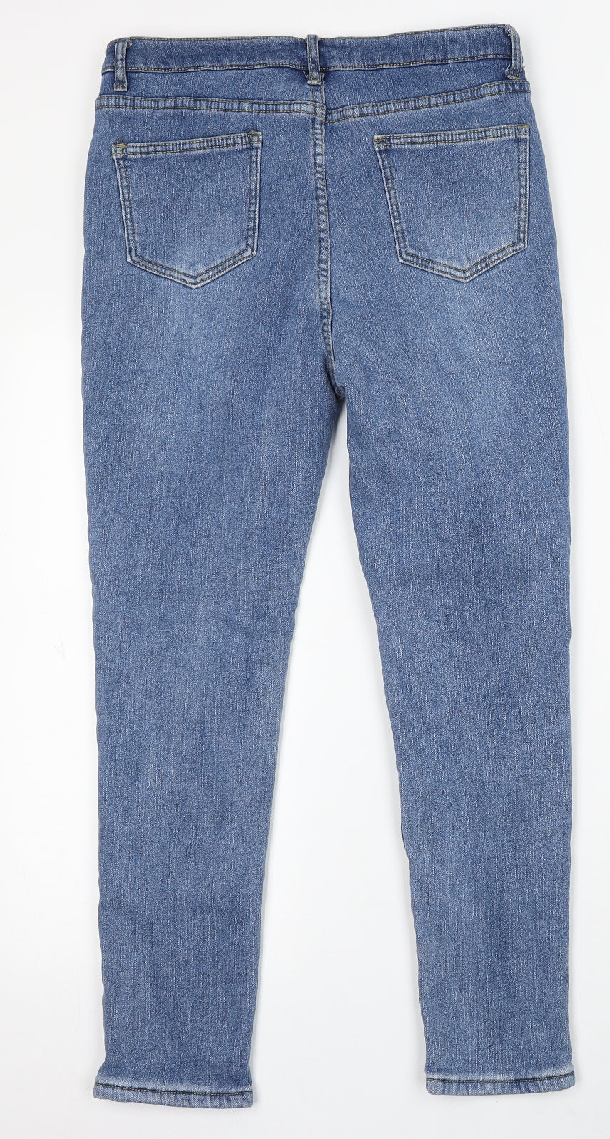 Preworn Womens Blue Polyester Skinny Jeans Size 30 L26 in Regular Button - Fleece Lined