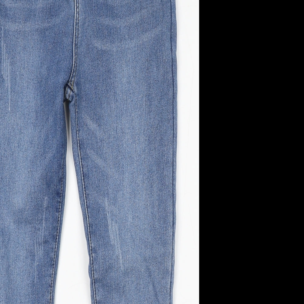 Preworn Womens Blue Polyester Skinny Jeans Size 30 L26 in Regular Button - Fleece Lined