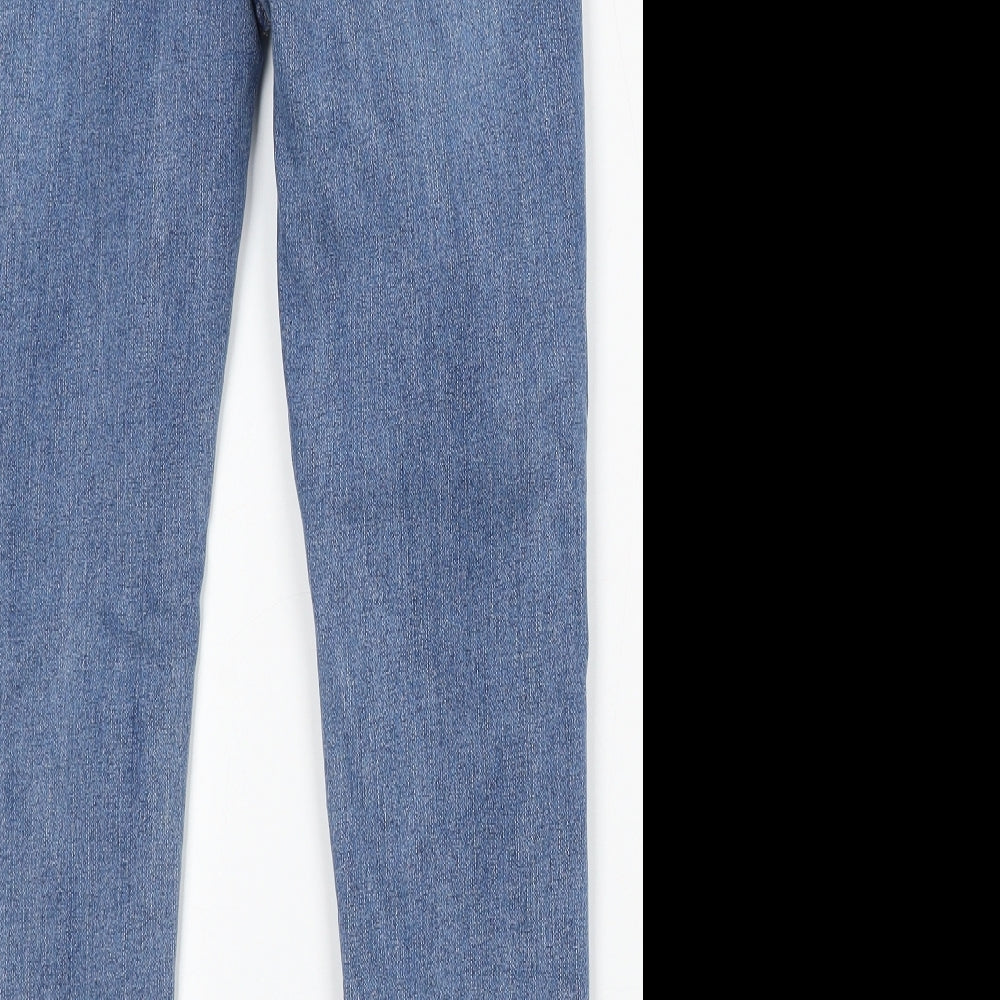 Preworn Womens Blue Polyester Skinny Jeans Size 30 L26 in Regular Button - Fleece Lined