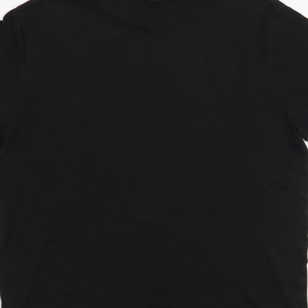 JACK & JONES Mens Black Cotton T-Shirt Size XL Crew Neck