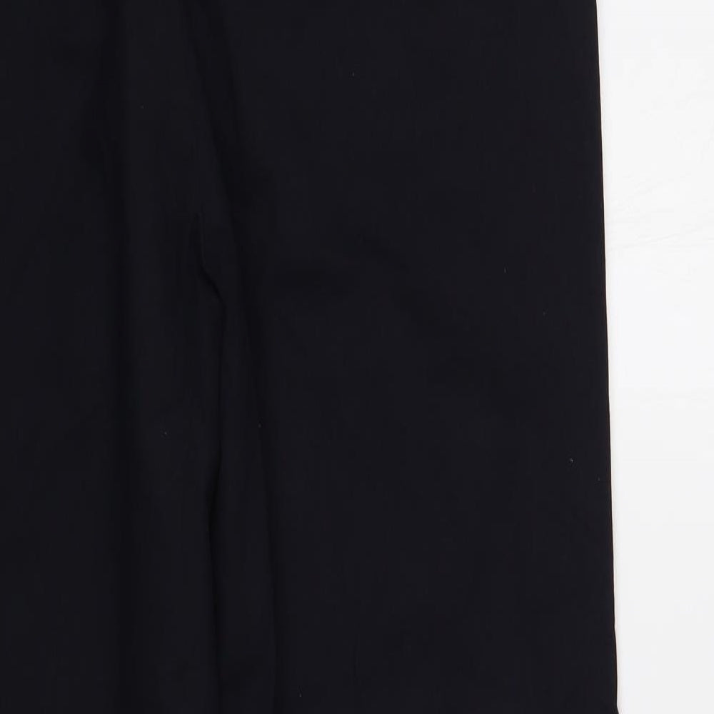 Marks and Spencer Mens Black Cotton Chino Trousers Size 36 in L31 in Regular Button