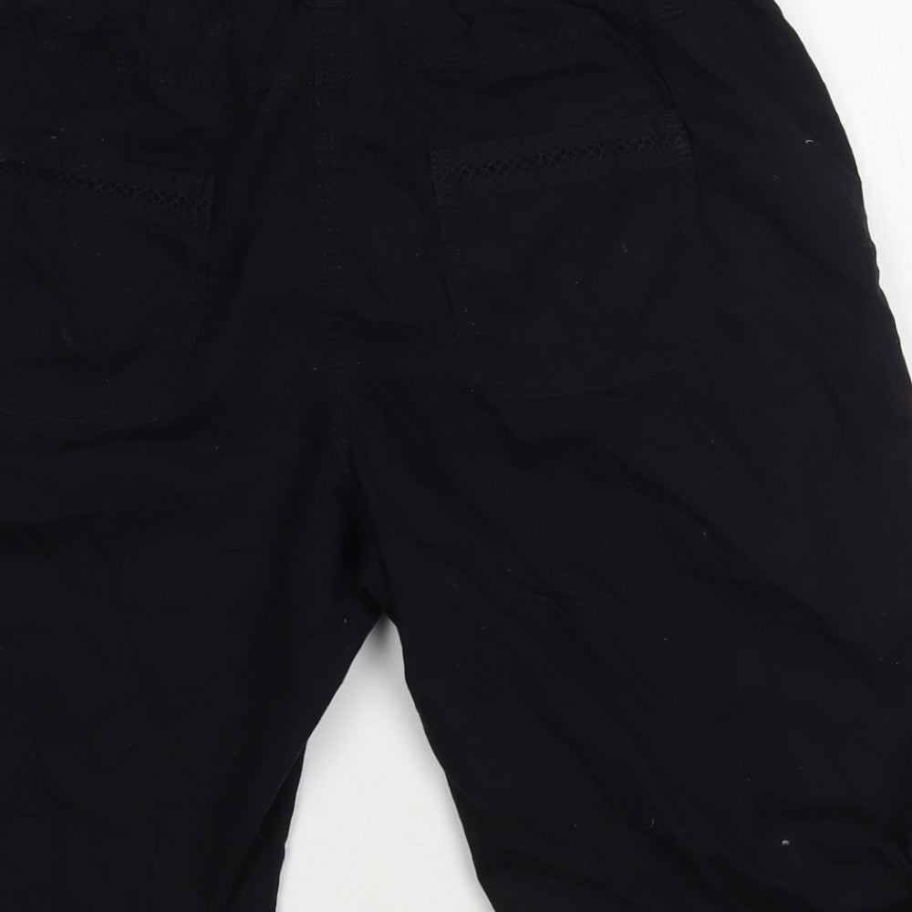 George Womens Black Cotton Bermuda Shorts Size 10 L12 in Regular Drawstring