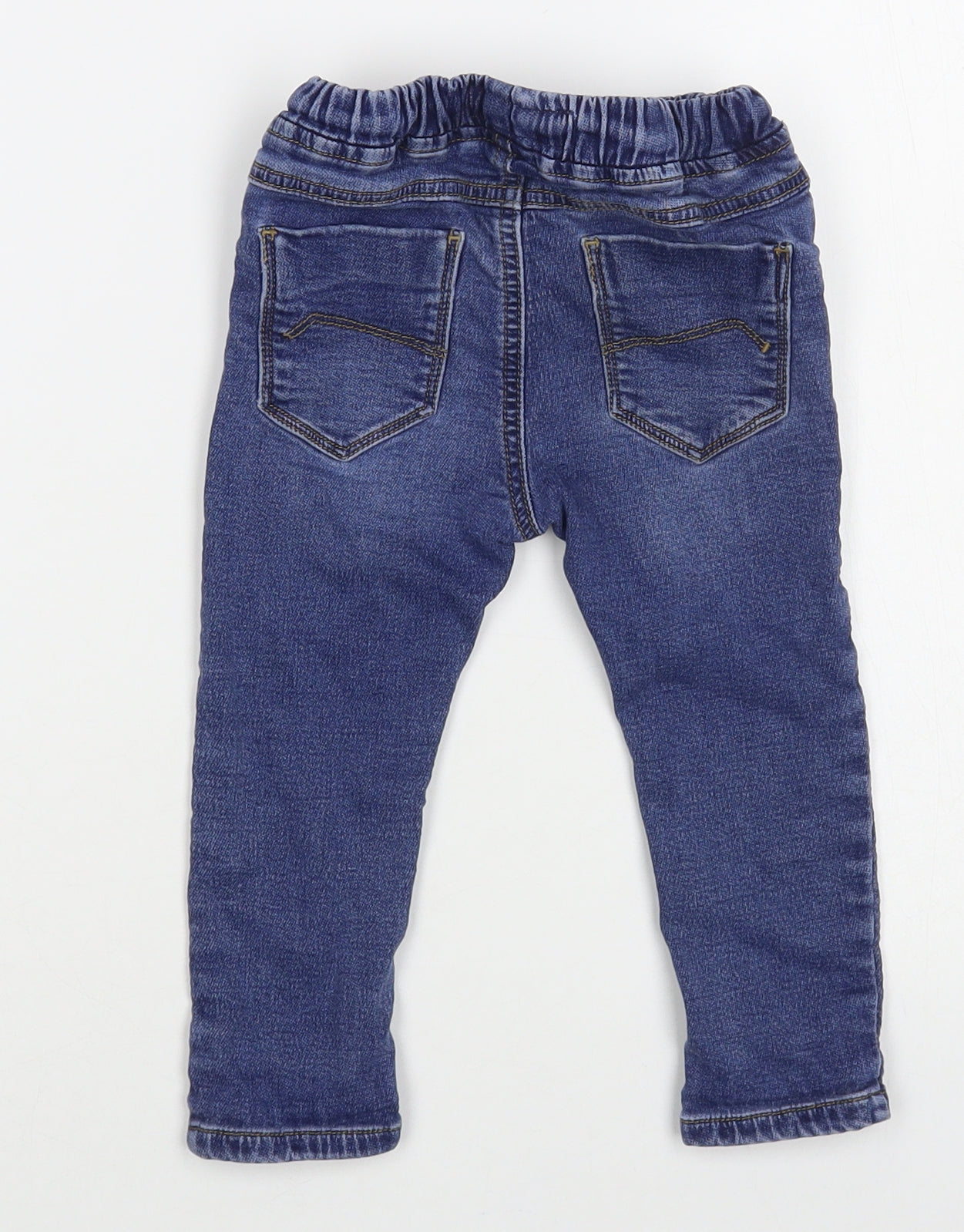 NEXT Baby Blue Cotton Jogger Jeans Size 18-24 Months Drawstring