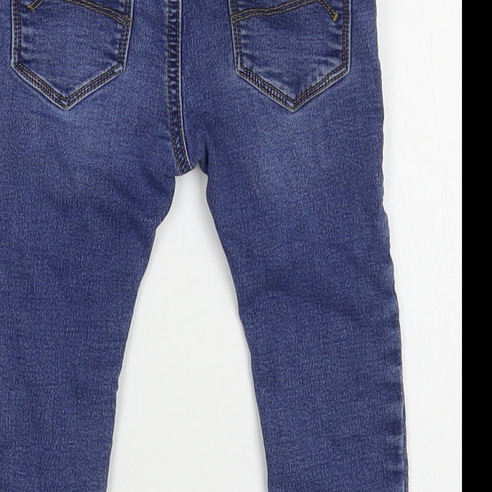 NEXT Baby Blue Cotton Jogger Jeans Size 18-24 Months Drawstring