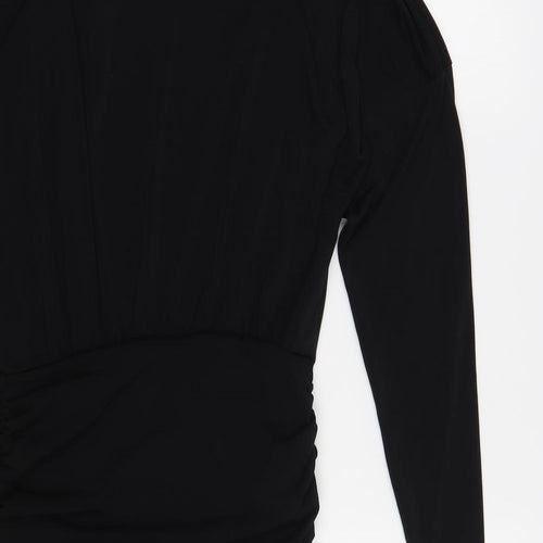 New Look Womens Black Polyester Bodycon Size 10 Boat Neck Pullover
