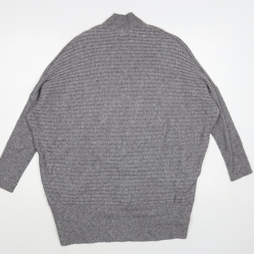 River Island Womens Grey Mock Neck Viscose Pullover Jumper Size XS