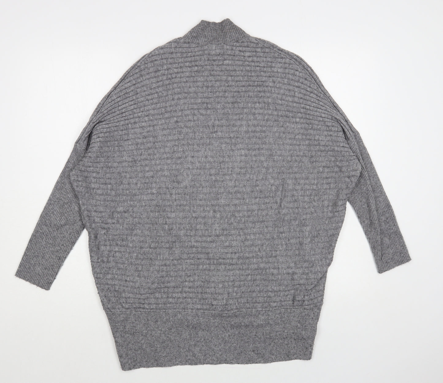 River Island Womens Grey Mock Neck Viscose Pullover Jumper Size XS