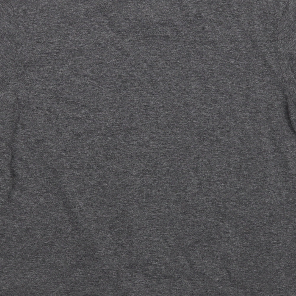 Superdry Womens Grey Cotton Basic T-Shirt Size S Crew Neck - Tie Front