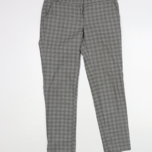 Warehouse Womens Grey Plaid Polyester Dress Pants Trousers Size 10 L29 in Regular Hook & Eye