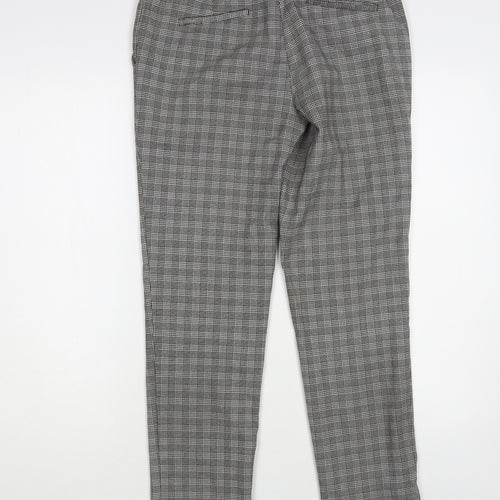 Warehouse Womens Grey Plaid Polyester Dress Pants Trousers Size 10 L29 in Regular Hook & Eye