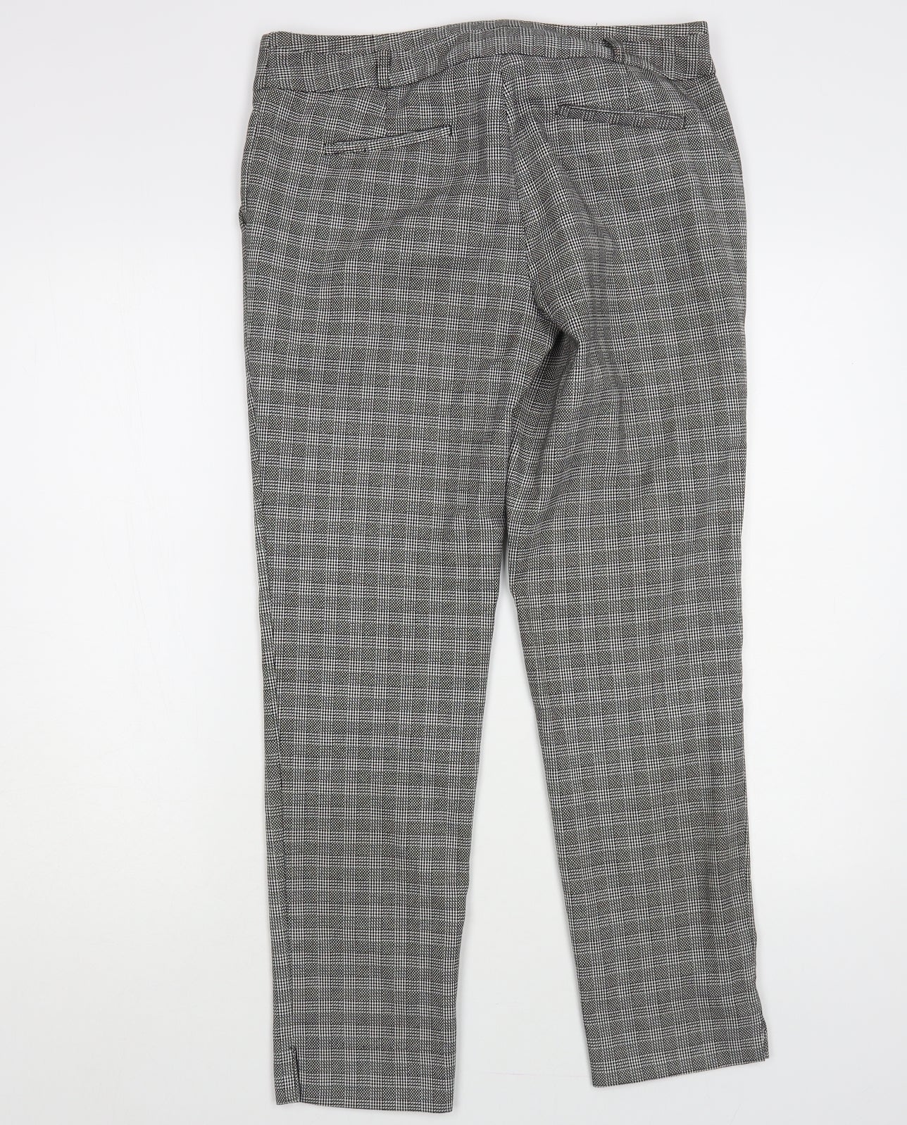 Warehouse Womens Grey Plaid Polyester Dress Pants Trousers Size 10 L29 in Regular Hook & Eye