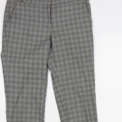 Warehouse Womens Grey Plaid Polyester Dress Pants Trousers Size 10 L29 in Regular Hook & Eye