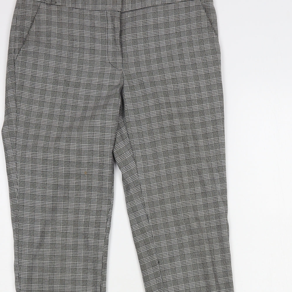 Warehouse Womens Grey Plaid Polyester Dress Pants Trousers Size 10 L29 in Regular Hook & Eye